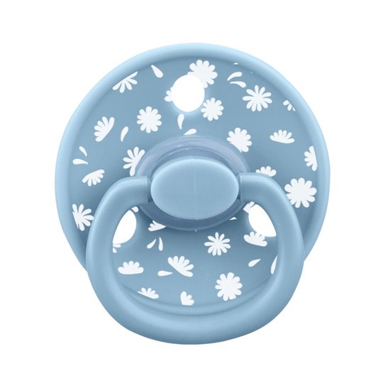 Mombella Fancy szimmetrikus szilikon cumi tárolótokkal – Ice Blue, 0 hó+