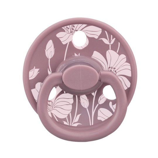 Mombella Fancy szimmetrikus szilikon cumi tárolótokkal – Lavender Fog, 0 hó+
