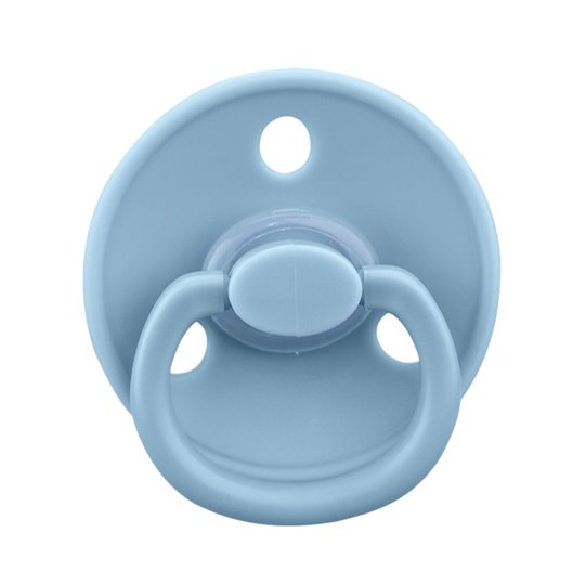 Mombella szimmetrikus szilikon cumi tárolótokkal – Ice Blue, 0 hó+