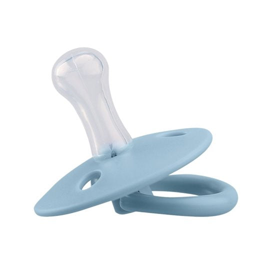 Mombella szimmetrikus szilikon cumi tárolótokkal – Ice Blue, 0 hó+