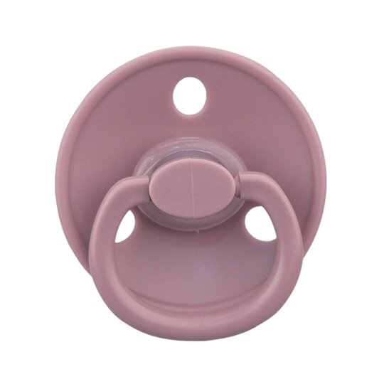 Mombella szimmetrikus szilikon cumi tárolótokkal – Lavender Fog, 0 hó+