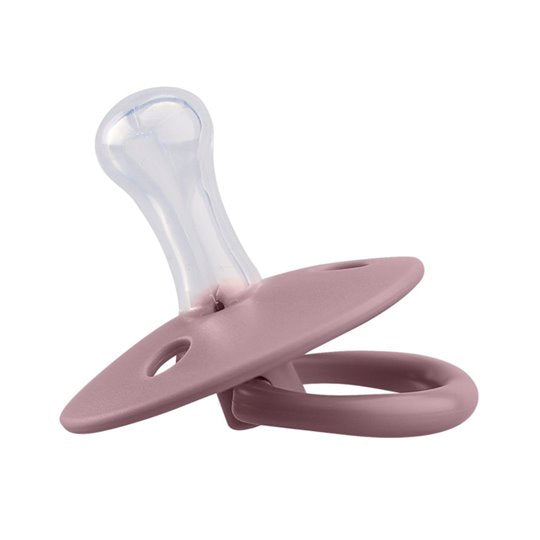 Mombella szimmetrikus szilikon cumi tárolótokkal – Lavender Fog, 0 hó+
