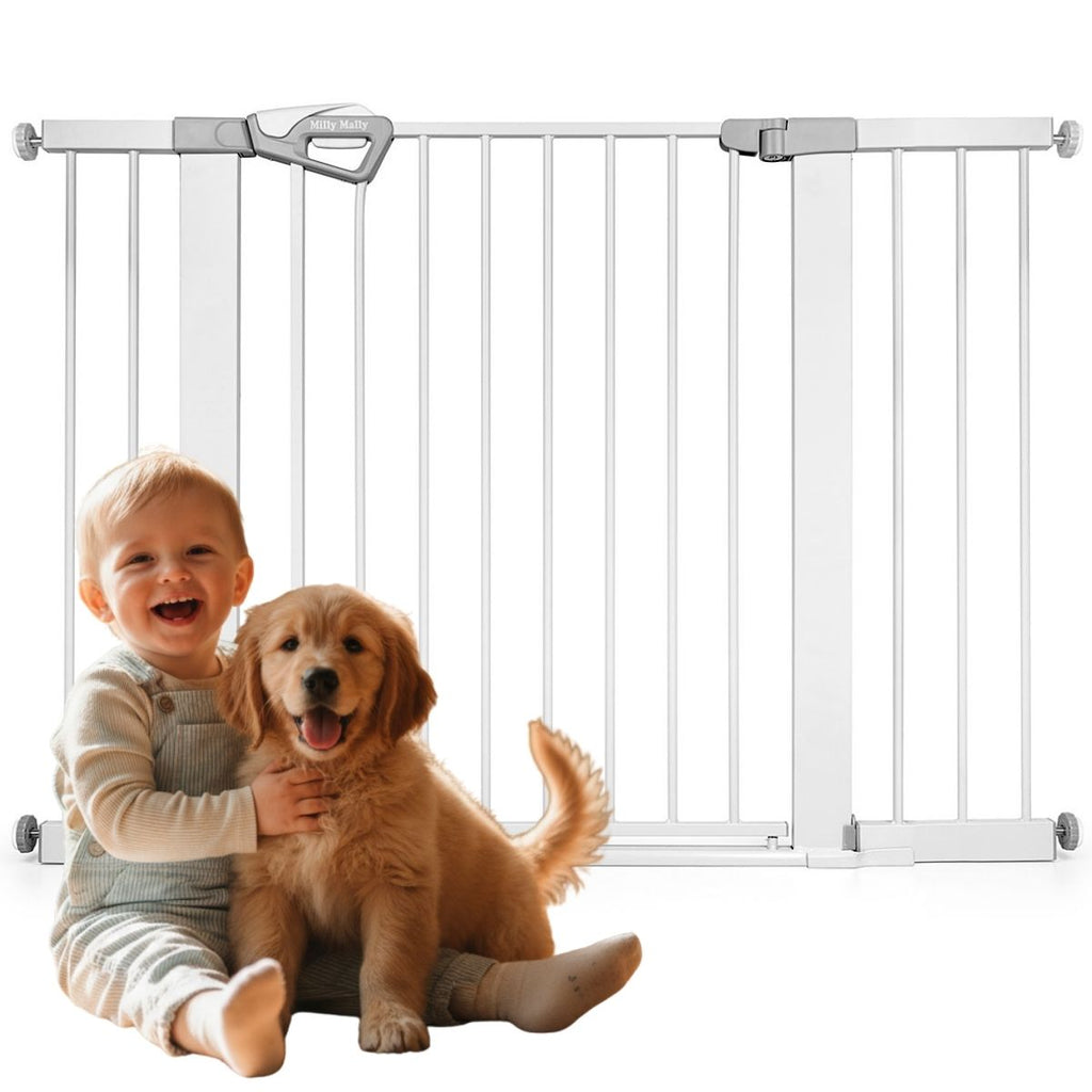 Milly Mally Guardy biztonsági gyerekrács bővítőkkel 76–118 cm – Fehér