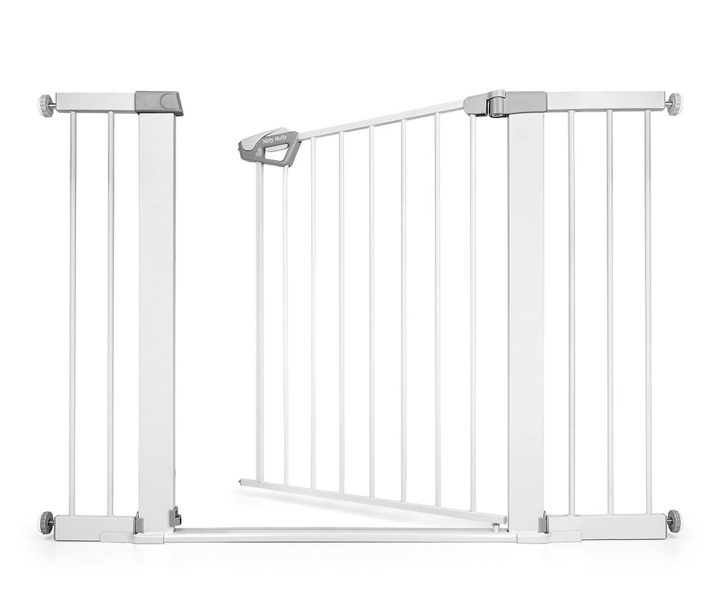 Milly Mally Guardy biztonsági gyerekrács bővítőkkel 76–118 cm – Fehér