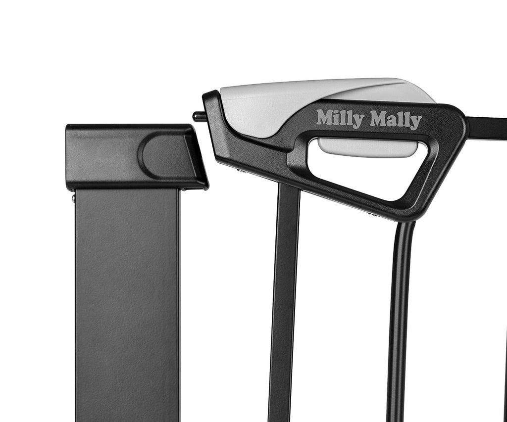 Milly Mally Guardy biztonsági gyerekrács bővítőkkel 76–118 cm – Fekete