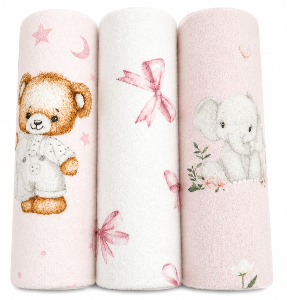 EGA KIDS mintás flanel textilpelenka 70x80 cm – 3 db-os szett – Mix 15