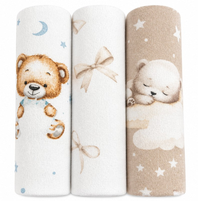 EGA KIDS mintás flanel textilpelenka 70x80 cm – 3 db-os szett – Mix 16