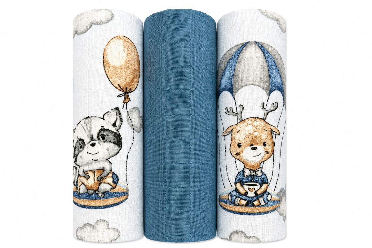 EGA KIDS muszlin textilpelenka 60x80 cm – 3 db-os szett – Mix 94