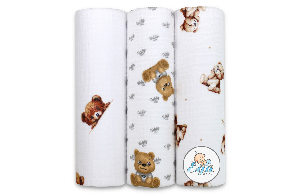EGA KIDS krepp muszlin textilpelenka 60 × 80 cm – Mix – 3 db