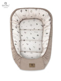 MIMINU Soft pamut babafészek – Levélmintás, 55 × 75 cm