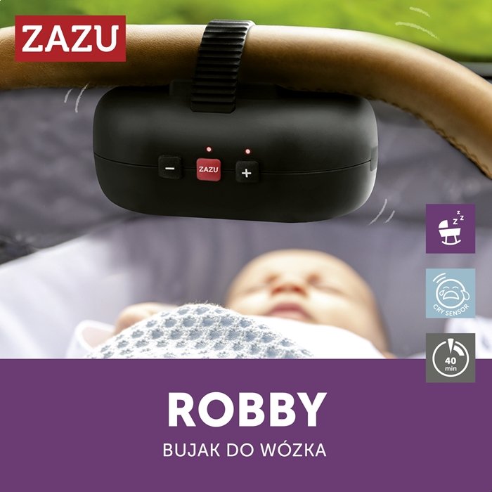 ZAZU Robby automata babakocsi ringató sírásérzékelővel – Fekete