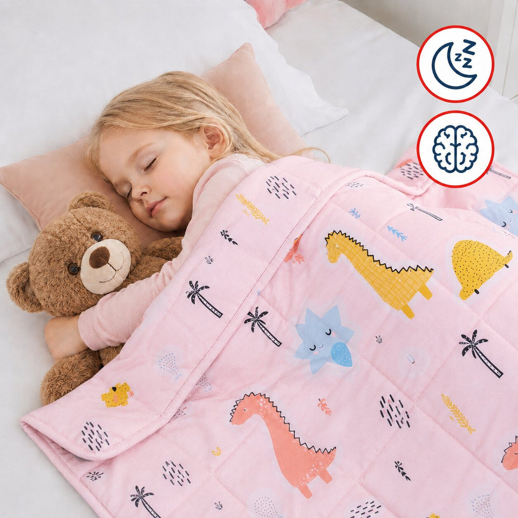 Tullo - Szenzoros súlyozott takaró gyerekeknek - 3 kg - 100 × 150 cm - Rózsaszín