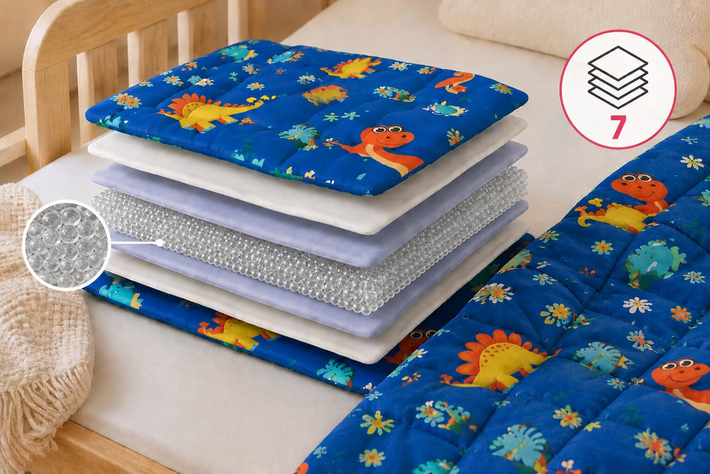 Tullo - Szenzoros súlyozott takaró gyerekeknek - 4 kg - 100 × 150 cm - Kék