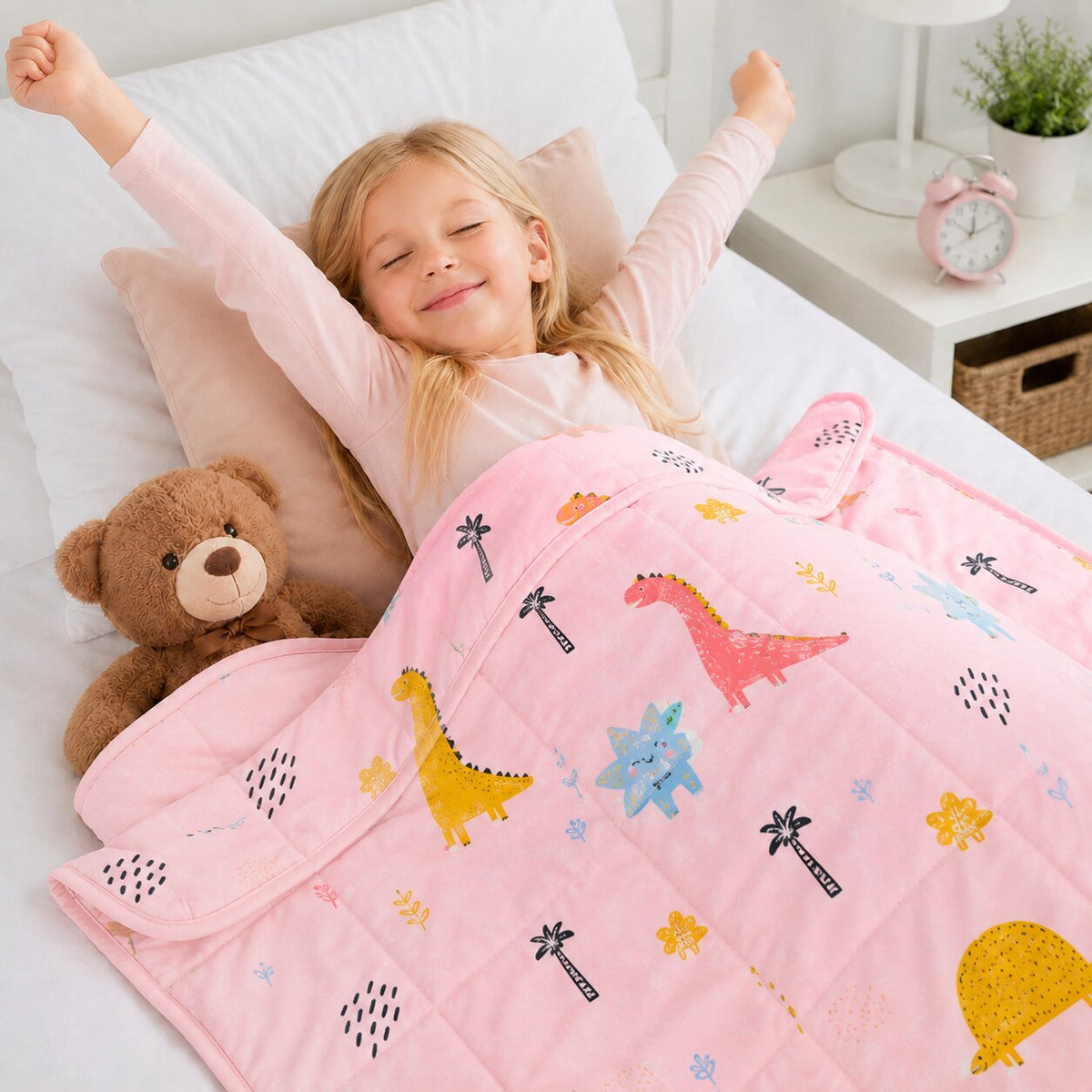 Tullo - Szenzoros súlyozott takaró gyerekeknek - 4 kg - 100 × 150 cm - Rózsaszín