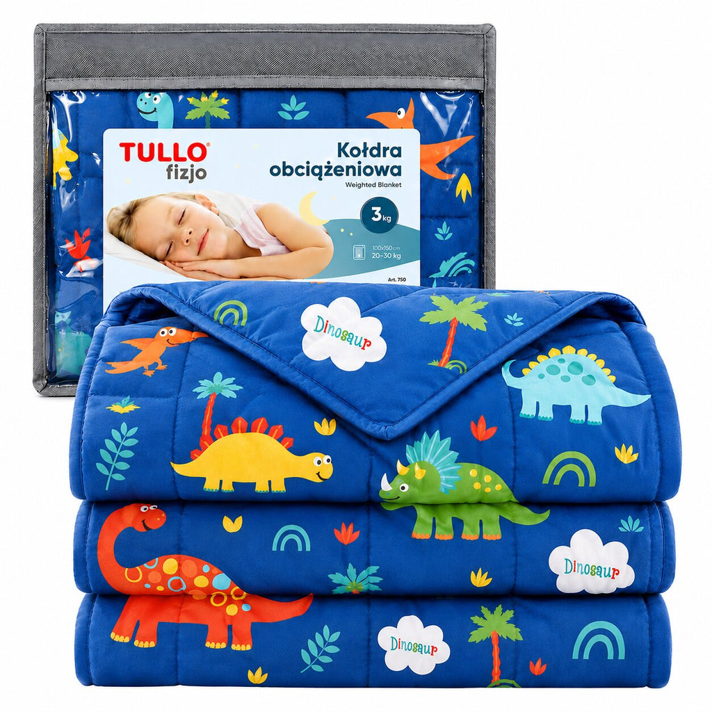 Tullo - Szenzoros súlyozott takaró gyerekeknek - 3 kg - 100 × 150 cm - Kék