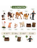 WOOPIE Kis farm játékfigura készlet kiegészítőkkel – 11 részes