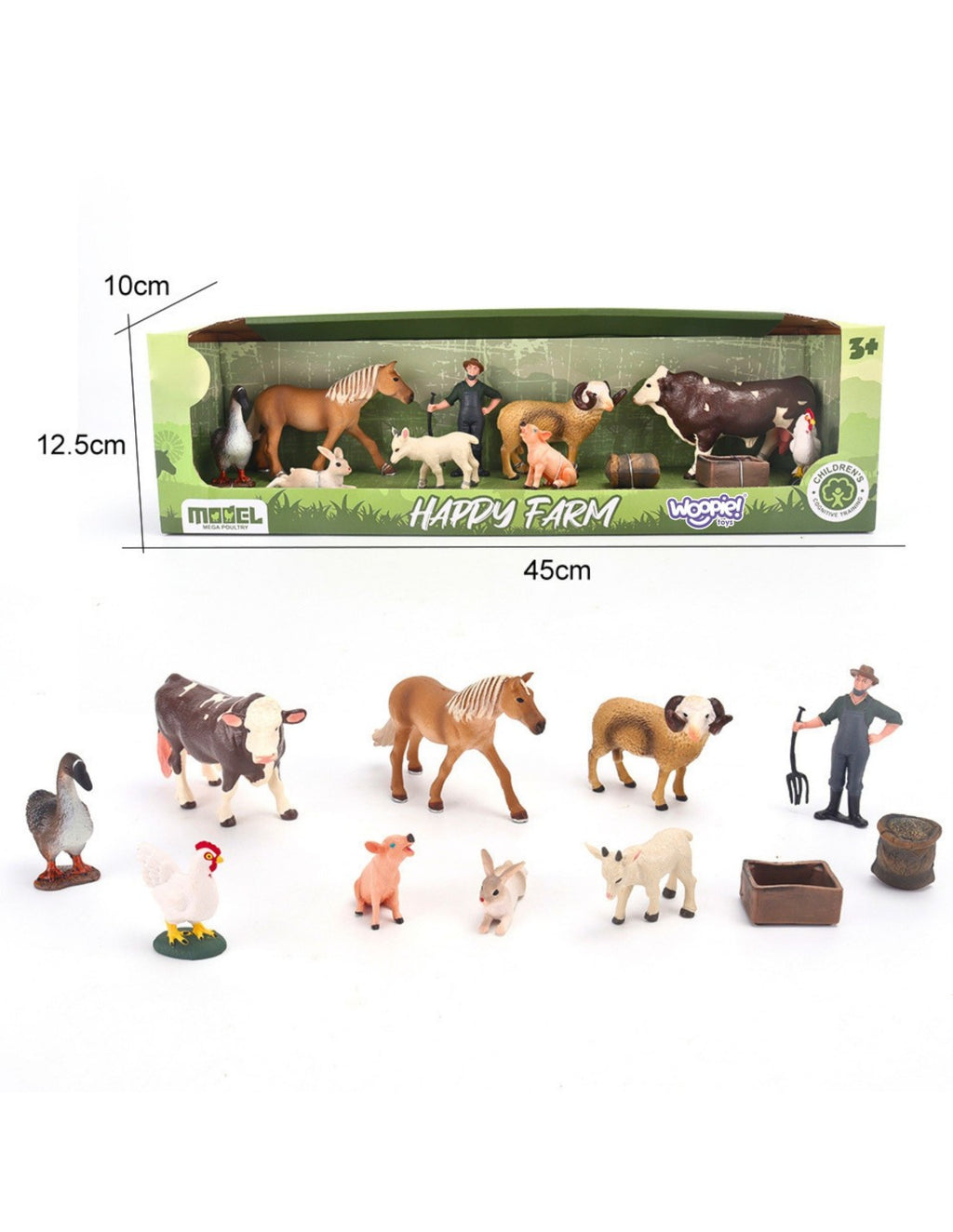 WOOPIE Kis farm játékfigura készlet kiegészítőkkel – 11 részes
