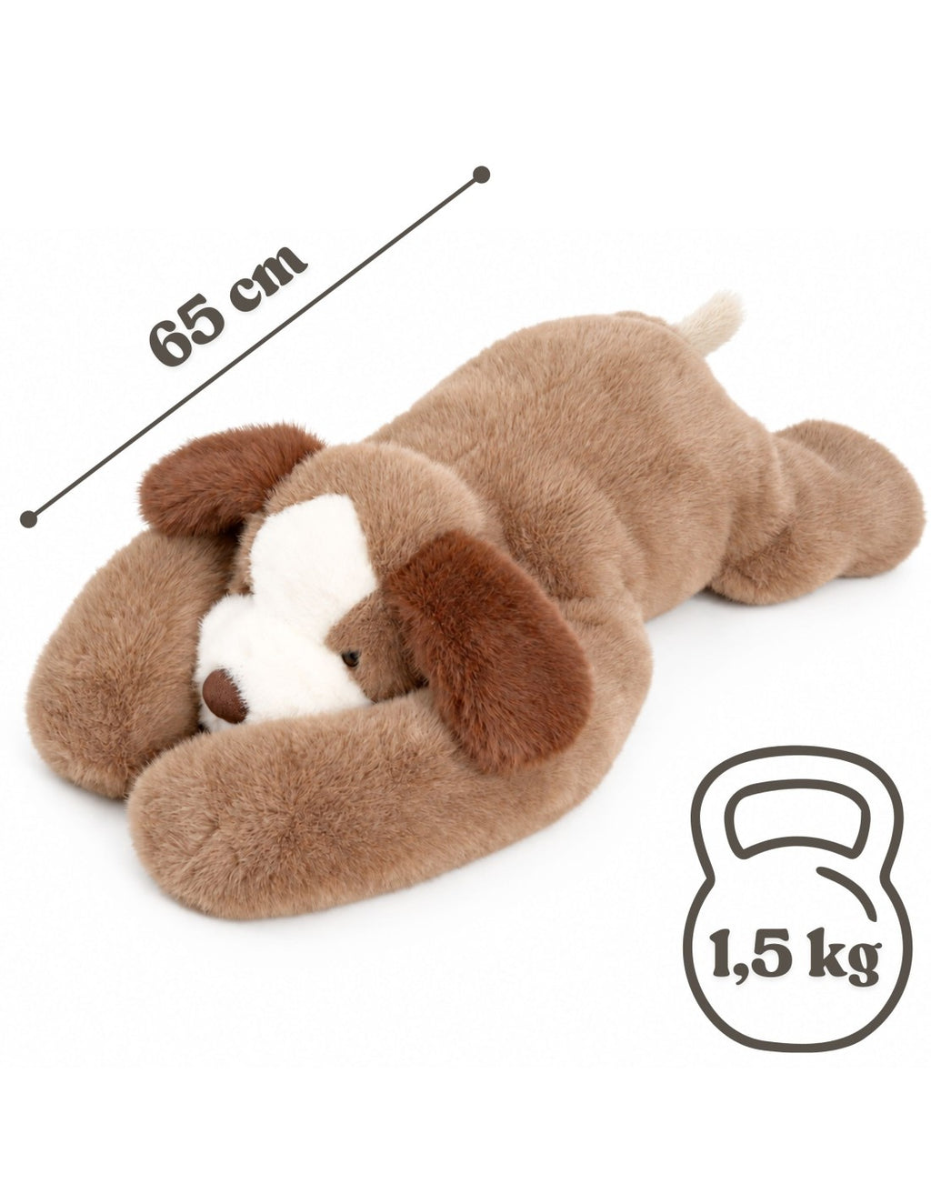 WOOPIE stresszoldó súlyozott plüss kutya – 65 cm, 1,5 kg