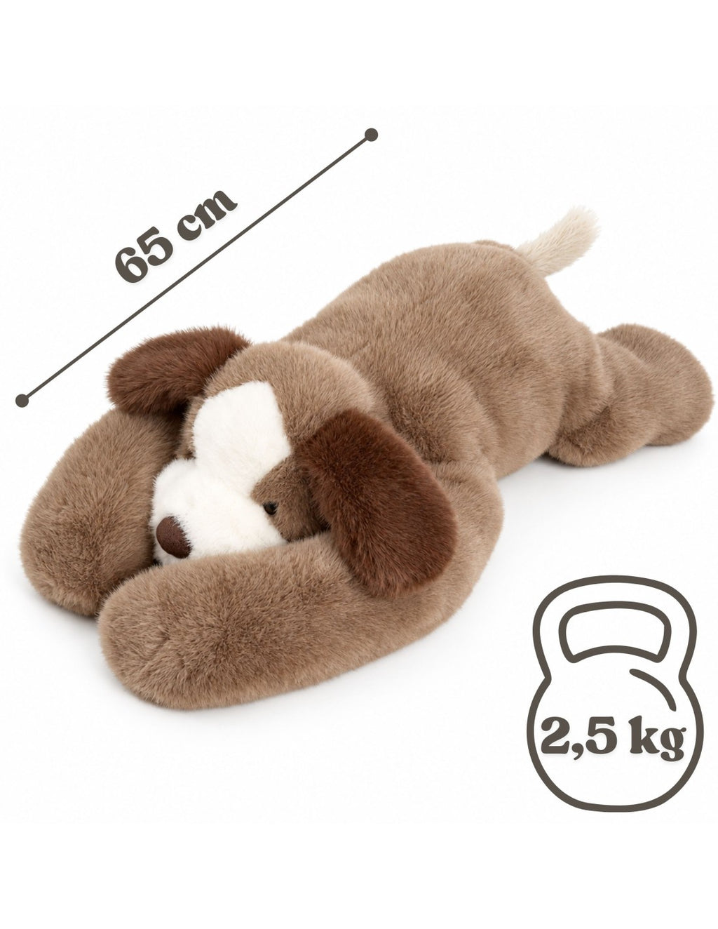 WOOPIE stresszoldó súlyozott plüss kutya – 65 cm, 2,5 kg
