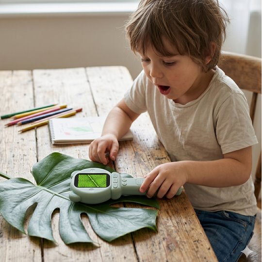 ZAZU Fun digitális gyerek mikroszkóp kijelzővel, 20× nagyítással – Zöld