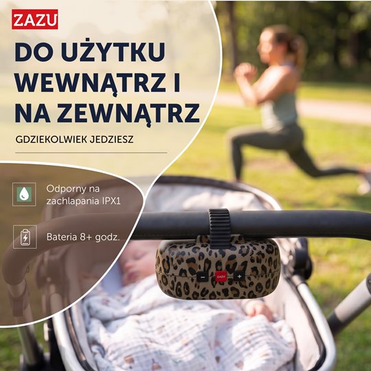 ZAZU Robby automata babakocsi ringató sírásérzékelővel – Leopárdmintás