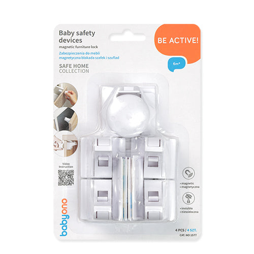 BabyOno SAFE HOME mágneses szekrény- és fiókzár készlet – 4 db