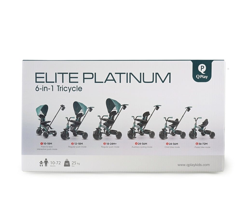 Milly Mally Qplay Elite Platinum multifunkciós gyerek tricikli forgatható üléssel – Grey