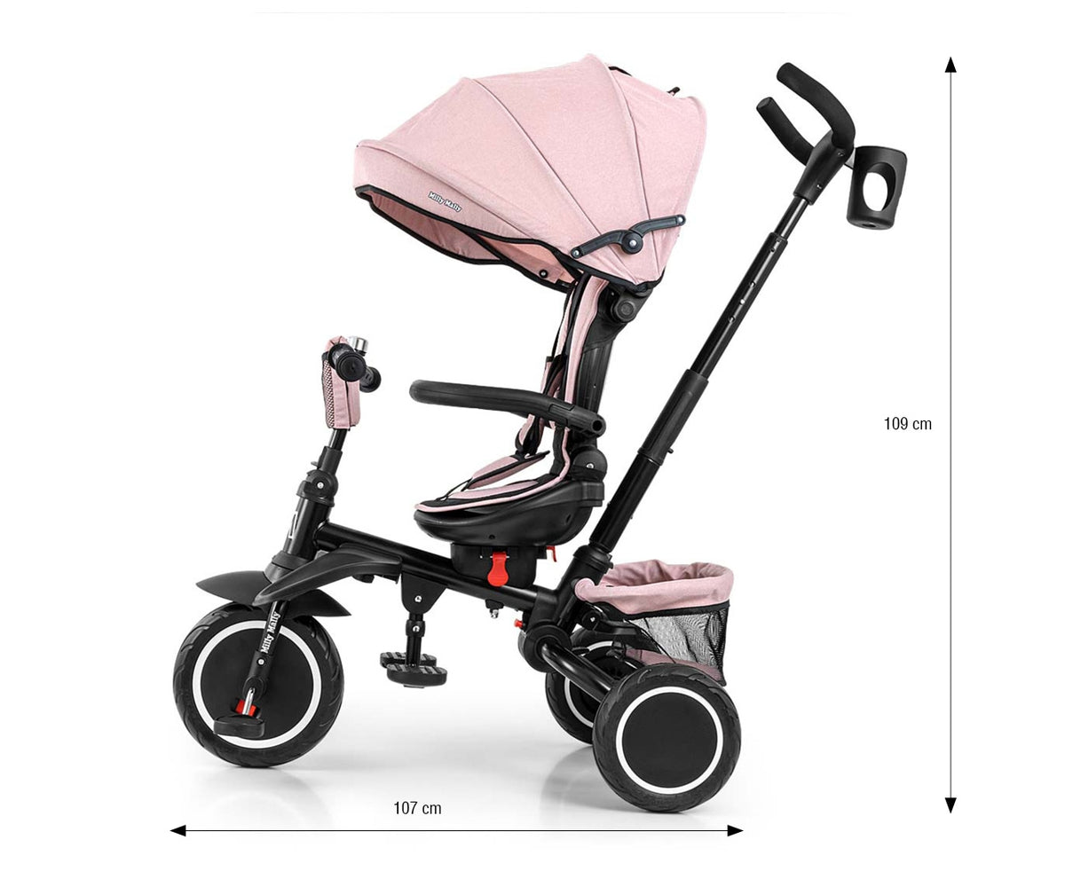 MILLY MALLY Stanley Rubber háromkerekű tricikli – Rózsaszín