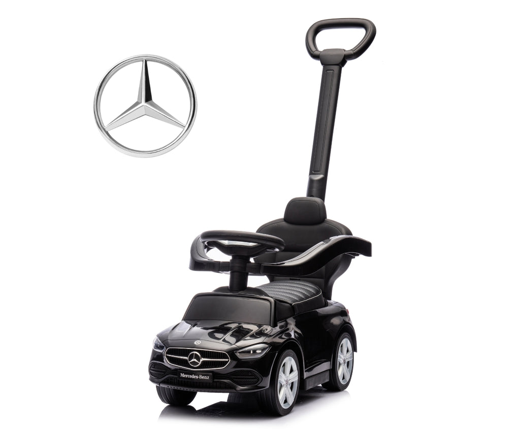MILLY MALLY Mercedes C-Class Deluxe tolókaros bébitaxi – Fekete