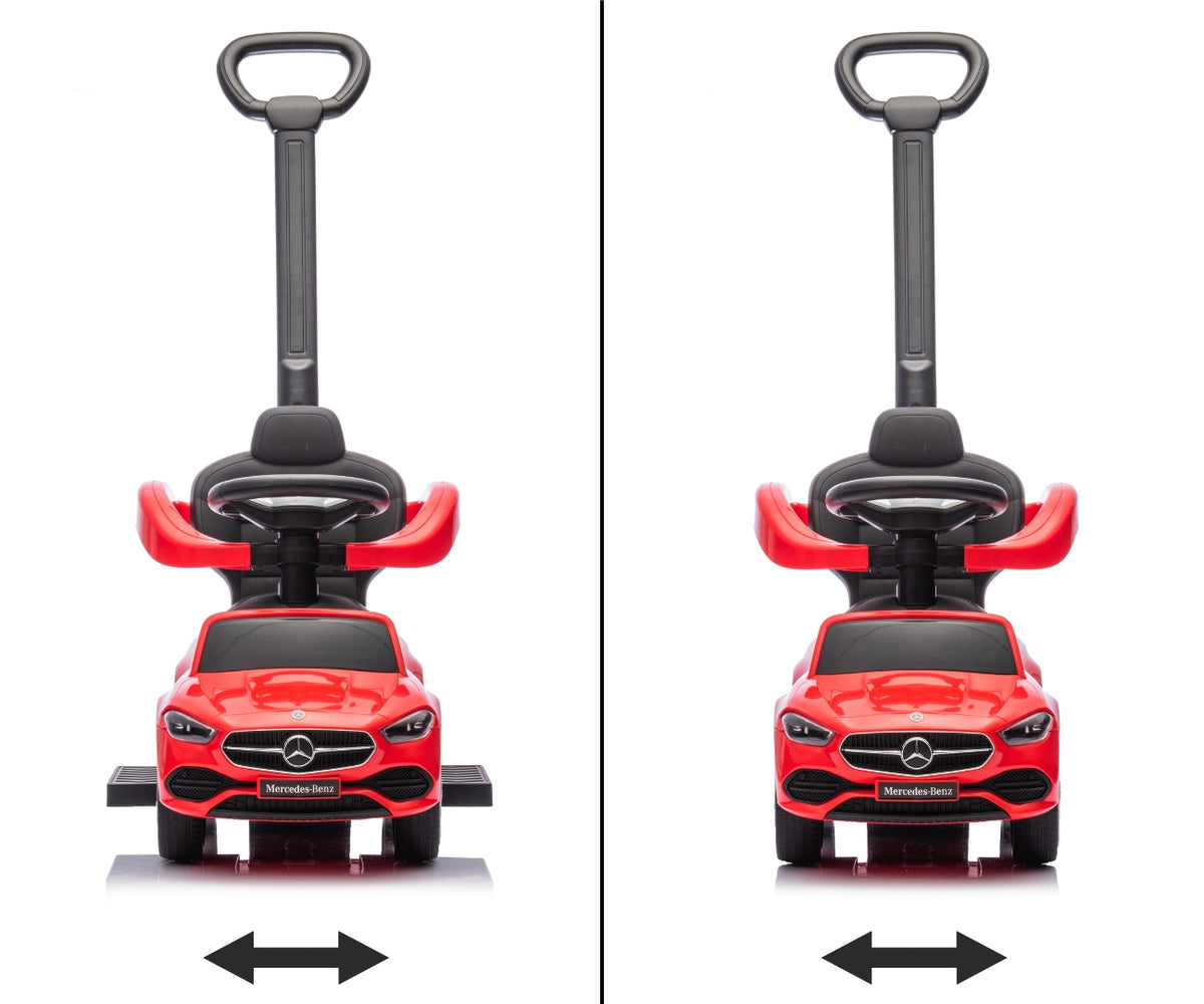 Milly Mally Mercedes C-Class bébitaxi tolókarral – Piros