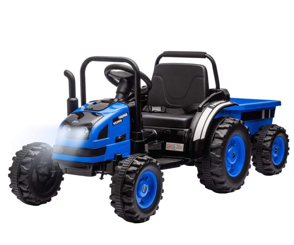 MILLY MALLY Farmer akkumulátoros traktor levehető utánfutóval – Kék