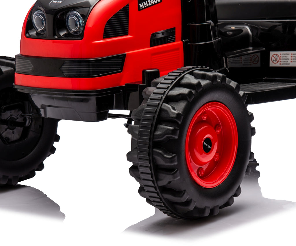 MILLY MALLY Farmer akkumulátoros traktor levehető utánfutóval – Piros