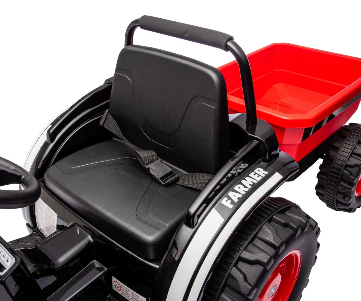 MILLY MALLY Farmer akkumulátoros traktor levehető utánfutóval – Piros
