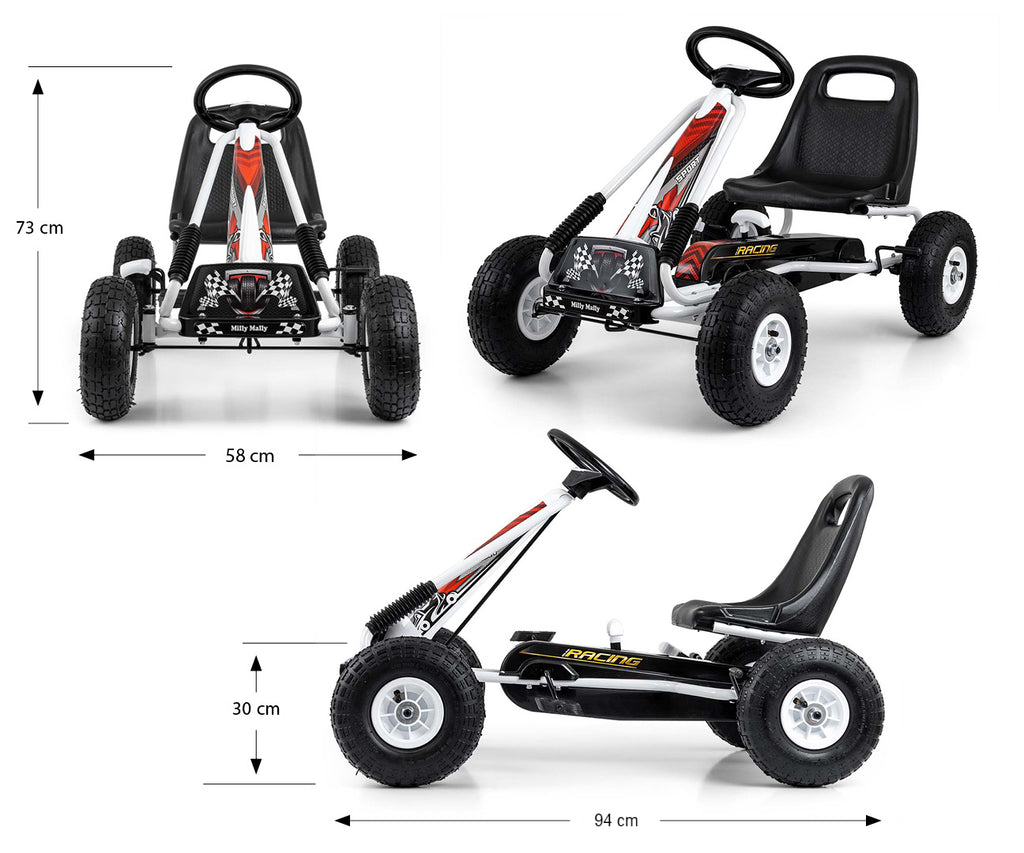 MILLY MALLY Thor pedálos gokart – Fehér