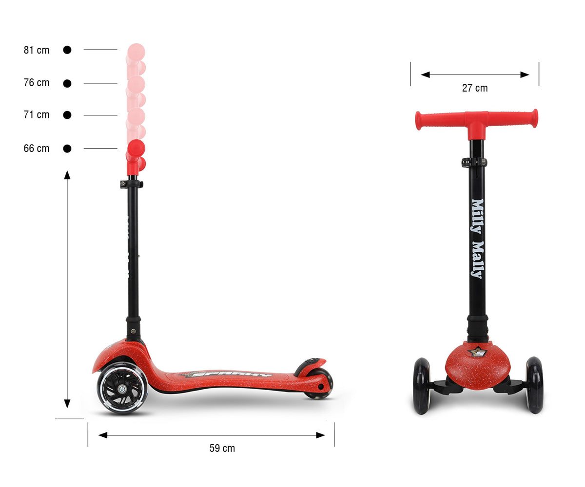 MILLY MALLY Jelly háromkerekű roller – Piros