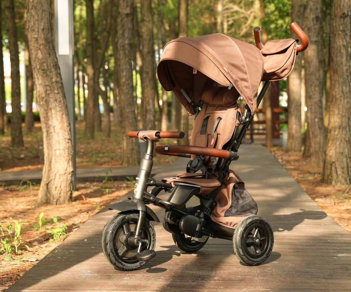 MILLY MALLY Qplay Rito Deluxe Rubber multifunkciós tricikli – Barna