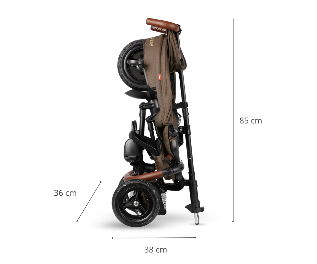 MILLY MALLY Qplay Rito Deluxe Rubber multifunkciós tricikli – Barna