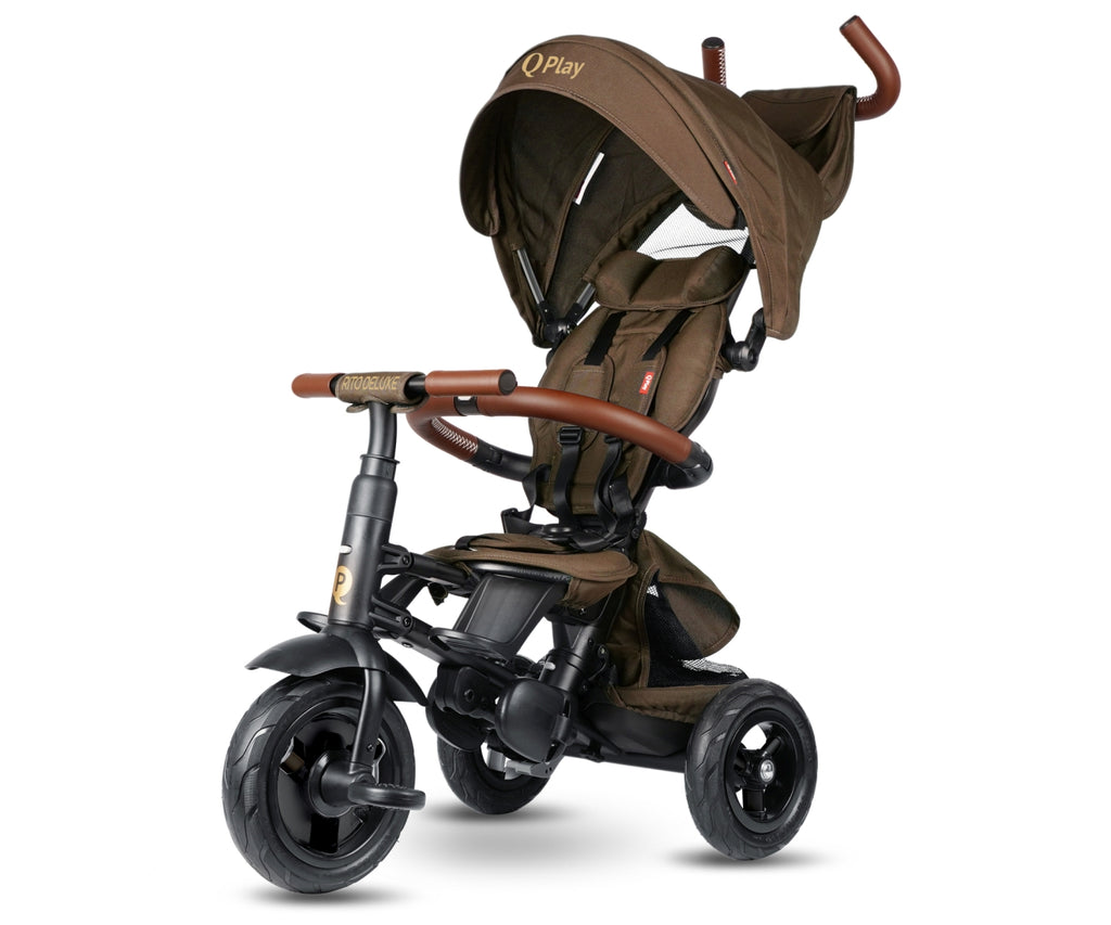 MILLY MALLY Qplay Rito Deluxe Rubber multifunkciós tricikli – Barna