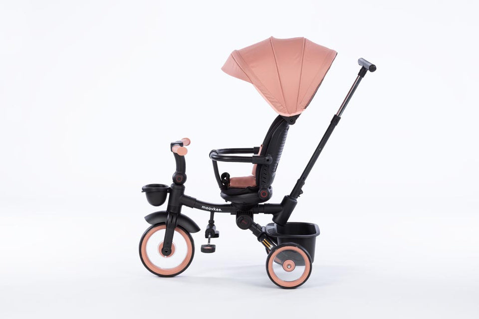 MOOVKEE LIAM forgatható tricikli tolókarral – Peach Pink