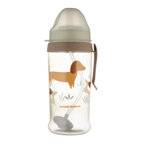 Canpol babies cseppmentes kulacs súlyozott szívószállal 350ml kutyusok