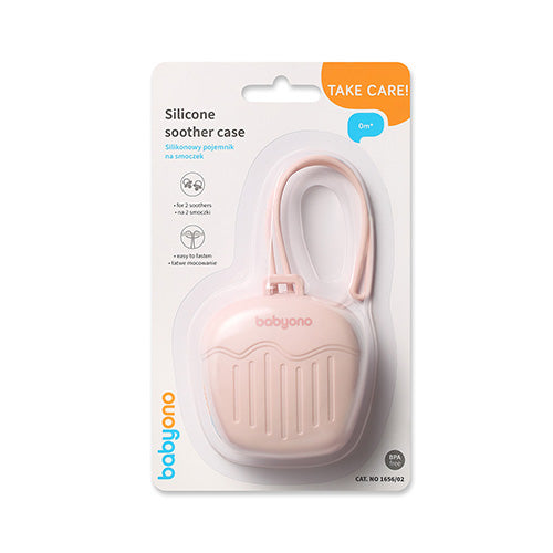 BabyOno szilikon cumitartó tok – Rózsaszín