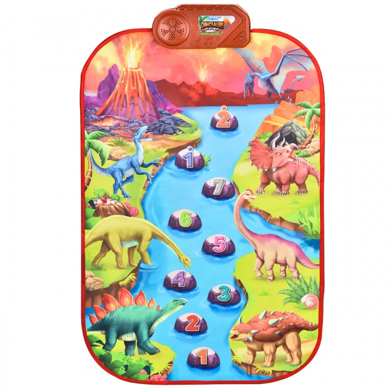 WOOPIE Dinoszauruszos interaktív zenélő játszószőnyeg zongorahangokkal – 52 × 86 cm