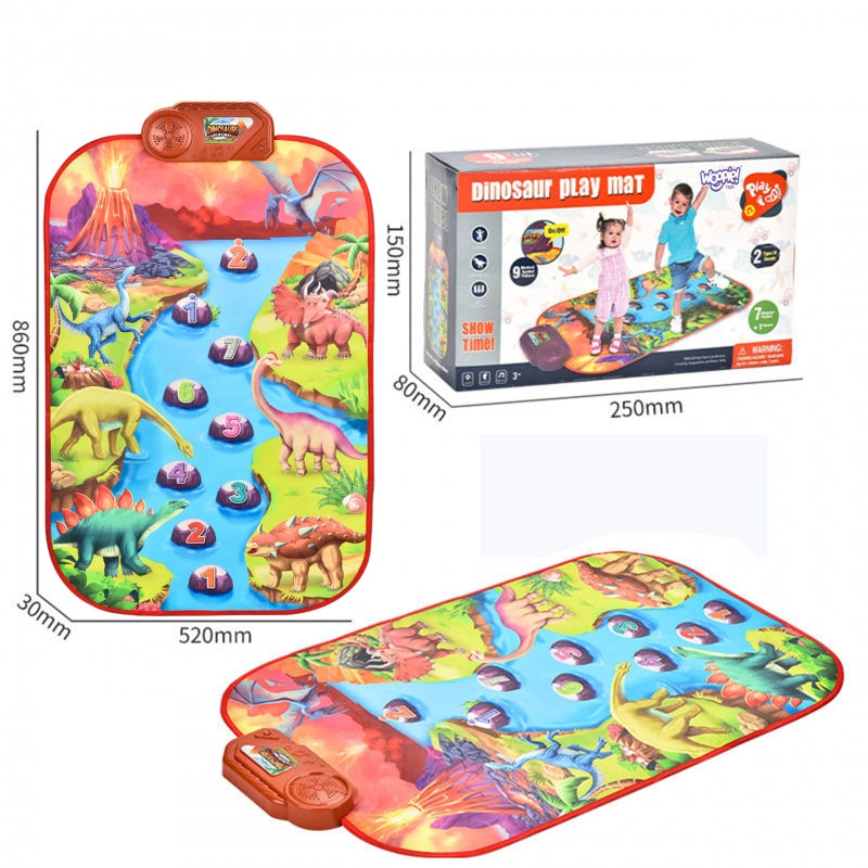 WOOPIE Dinoszauruszos interaktív zenélő játszószőnyeg zongorahangokkal – 52 × 86 cm