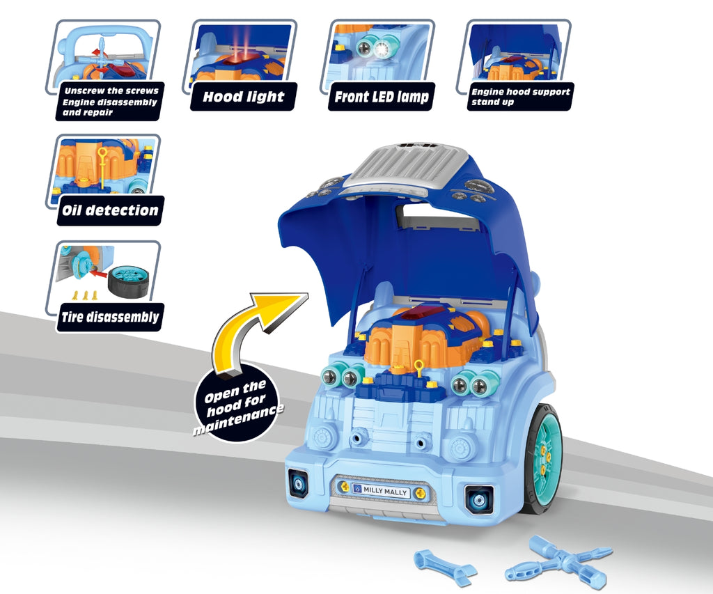 Milly Mally N-GINE szétszerelhető játékmotor – Kék