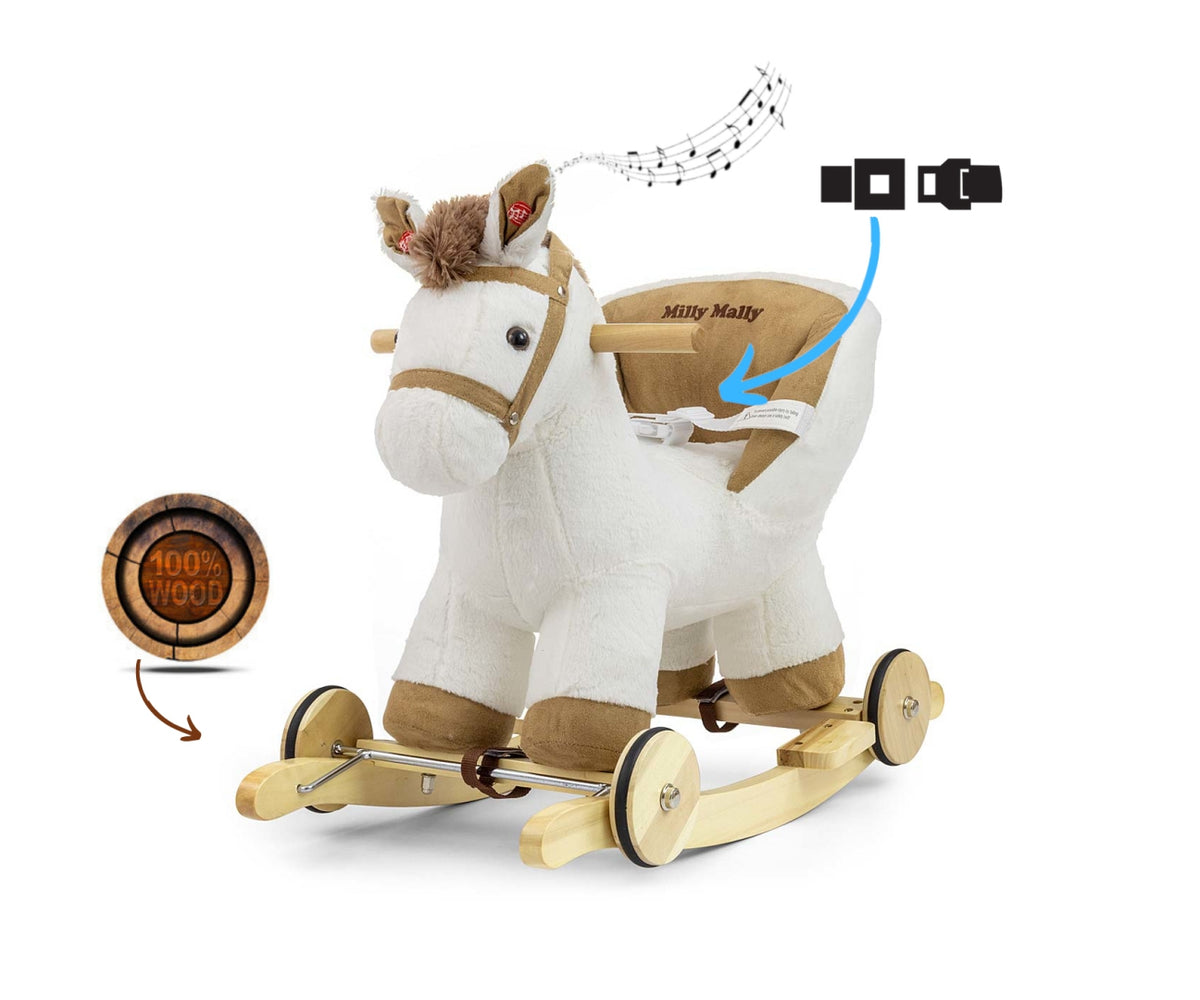 Milly Mally Polly hintaló kerekekkel – Fehér