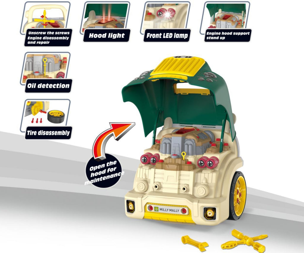 Milly Mally N-GINE szétszerelhető játékmotor – Zöld