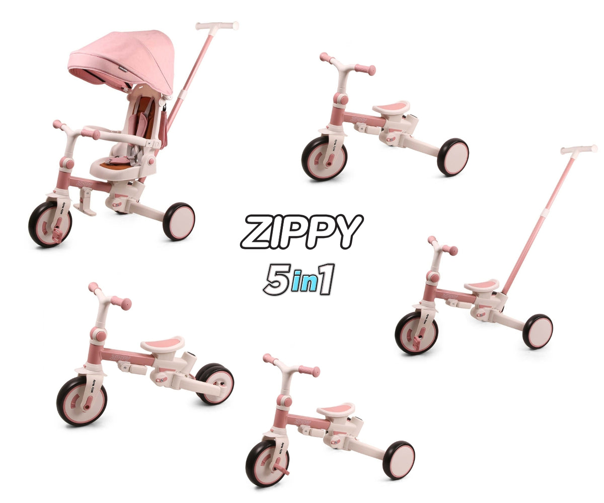 Milly Mally Zippy 5 az 1-ben tricikli – Pink