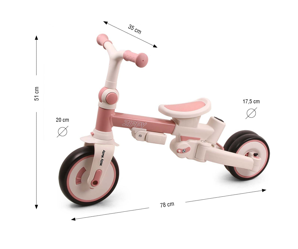 Milly Mally Zippy 5 az 1-ben tricikli – Pink