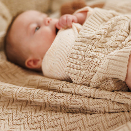 BabyOno kötött pamut babatakaró 75×100 cm bézs