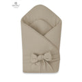 MIMINU Soft pamut, masnival megköthető babapólya 75 × 75 cm, 0–3 hónapos korig – Mokka